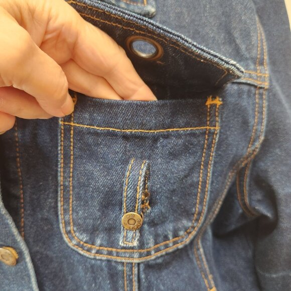 [L] Cleo Cotton Denim Jacket with 4 Pockets Women's Size Large Button Front - Picture 7 of 14
